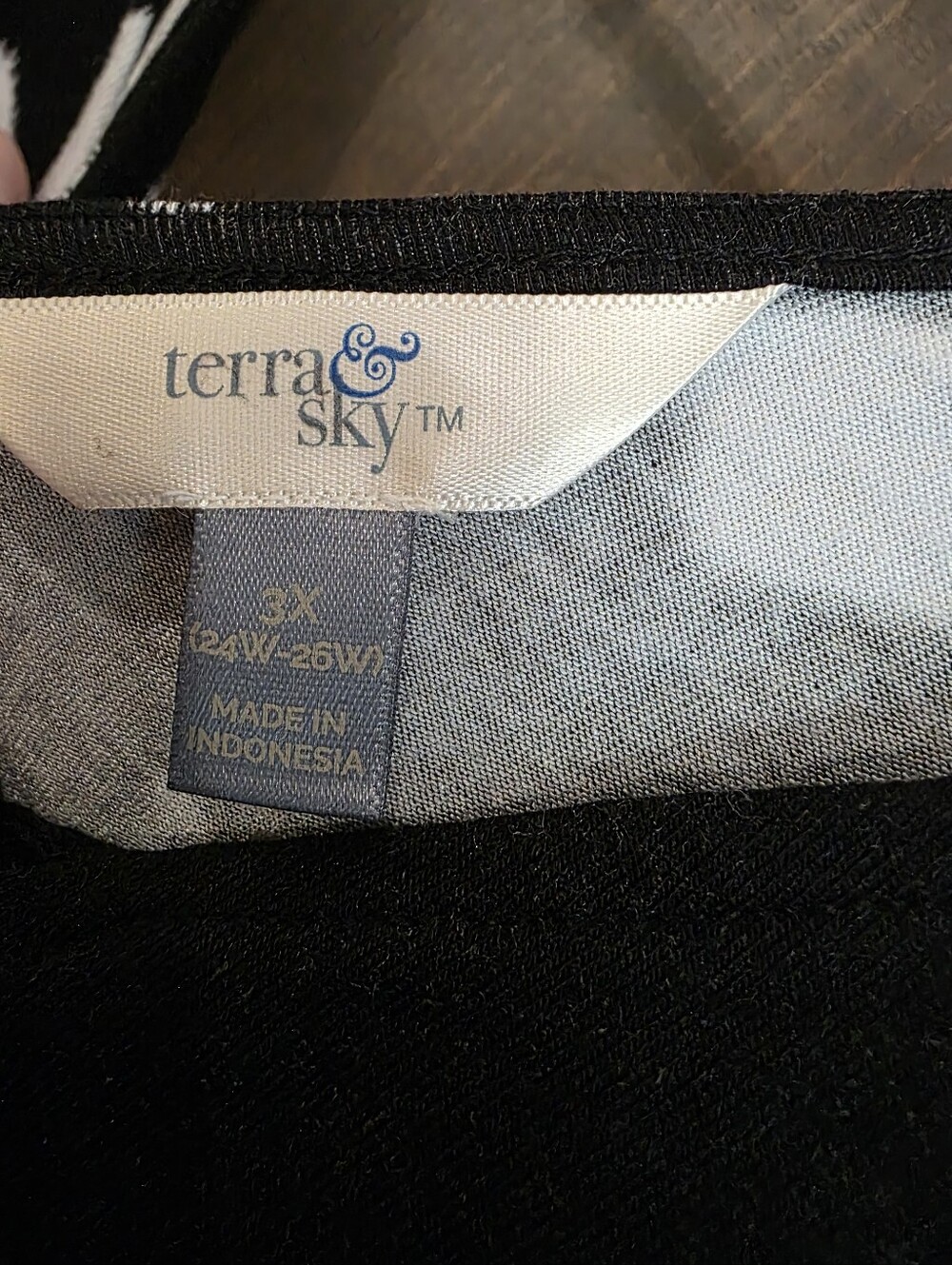 Terra&sky Women's Black and White Polka-Tile Sleeveless Babydoll Top Size 3X - Picture 2 of 4